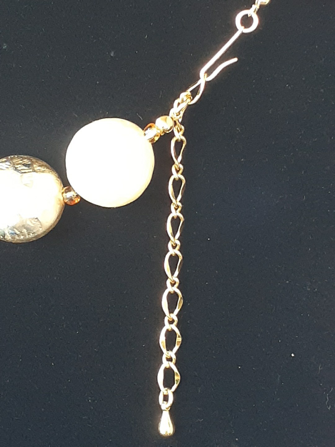 Vtg Faux Pearl Beaded Statement Necklace Chunky