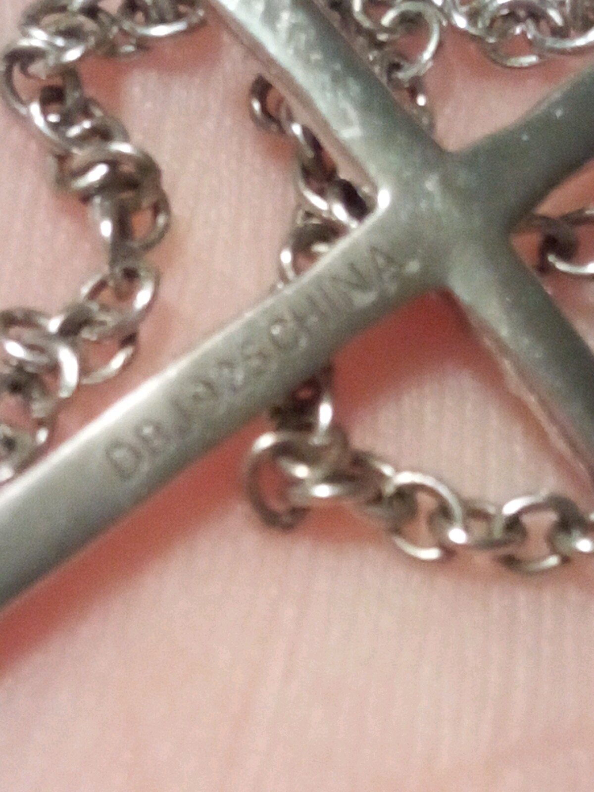 Vintage Sterling Silver Chain Necklace 15in W/ Cross Pendant Christian C17