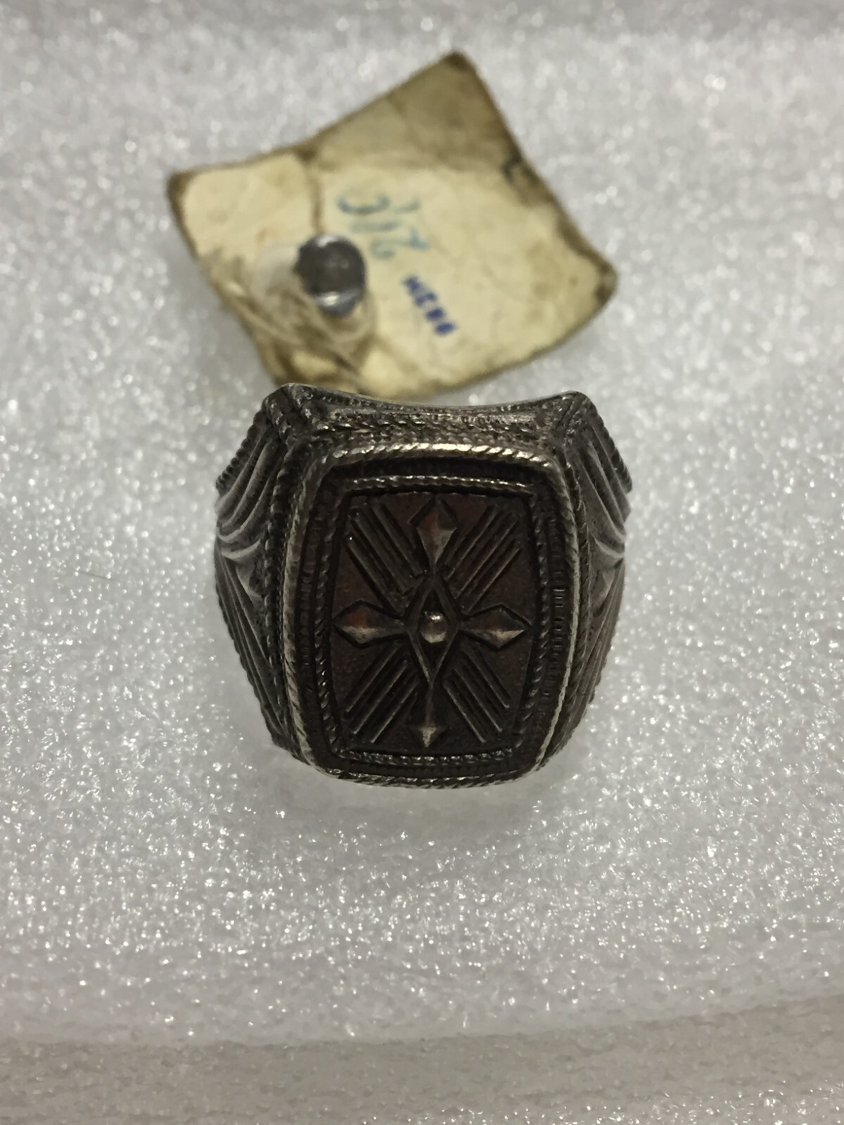 Ring Vintage Silver 875 USSR Soviet men cross 11grm
