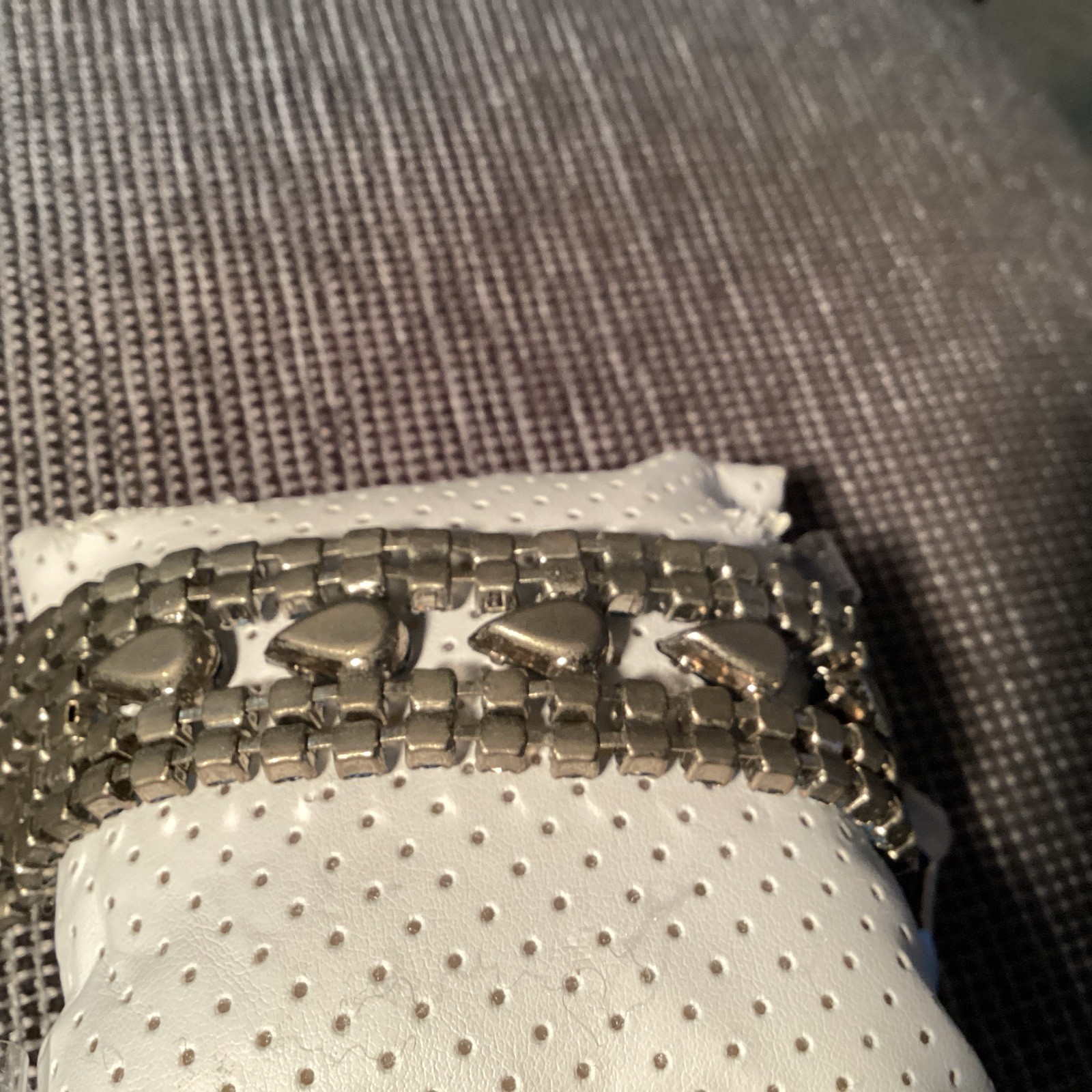 Vintage Blue Rhinestone Wide Statement Bracelet Silver Tone Unsigned 7 Inches