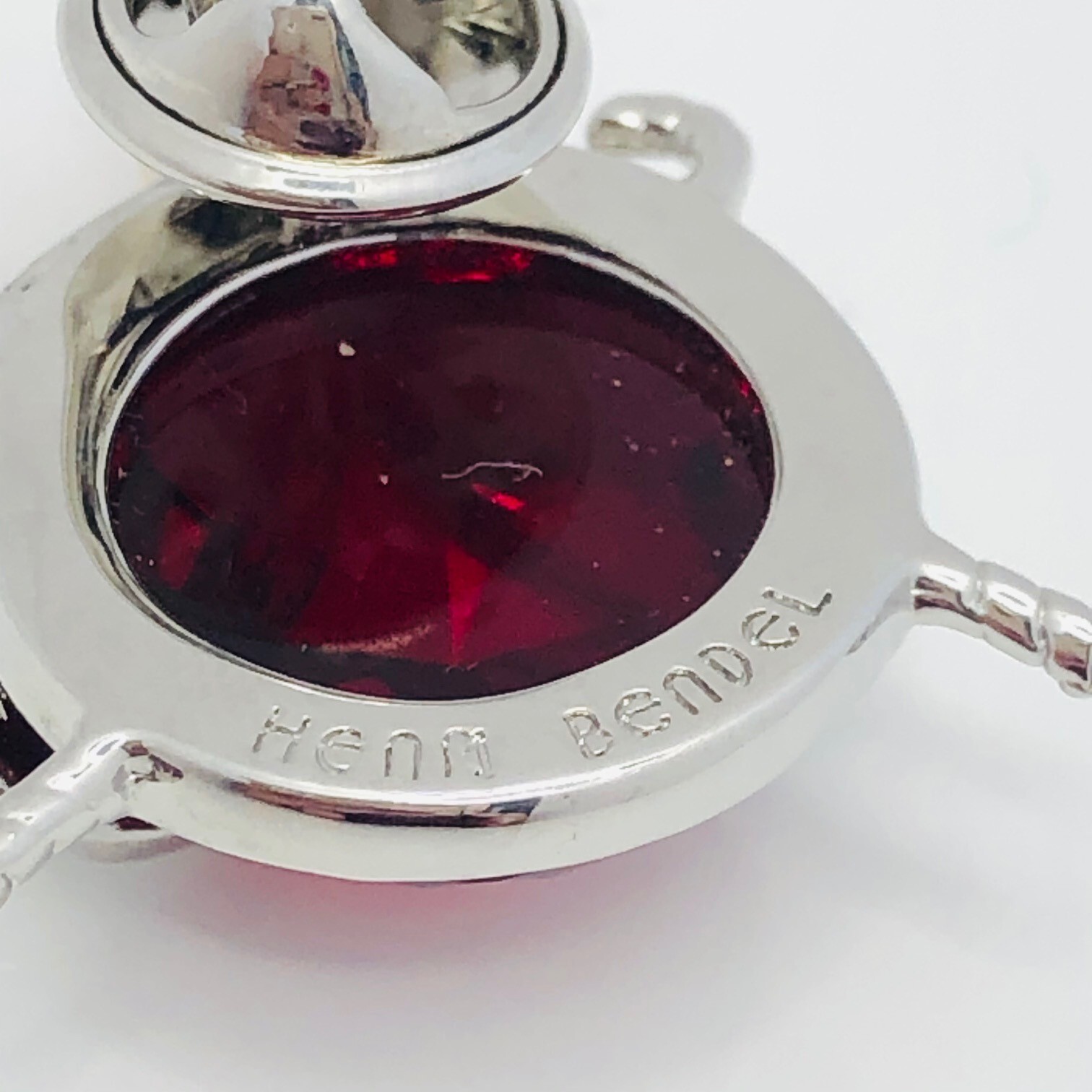 Auth New Henri Bendel Lady Bug Beetle Ruby and Faux Pearl Brooch Broach