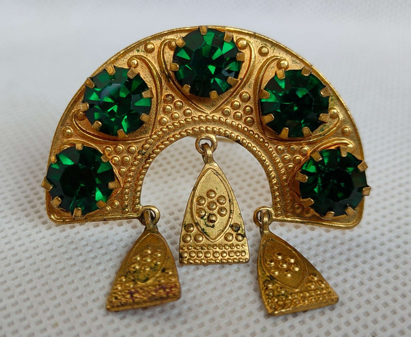 Vintage set of Soviet Czechoslovakian brooches with stones, 2 pcs. USSR.