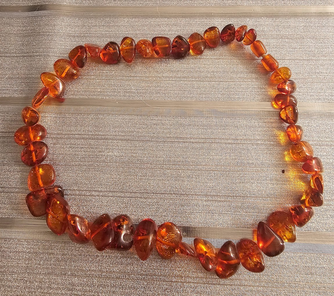 Vintage Natural Honey Baltic Amber Necklace Beads 45 gr 50 cm