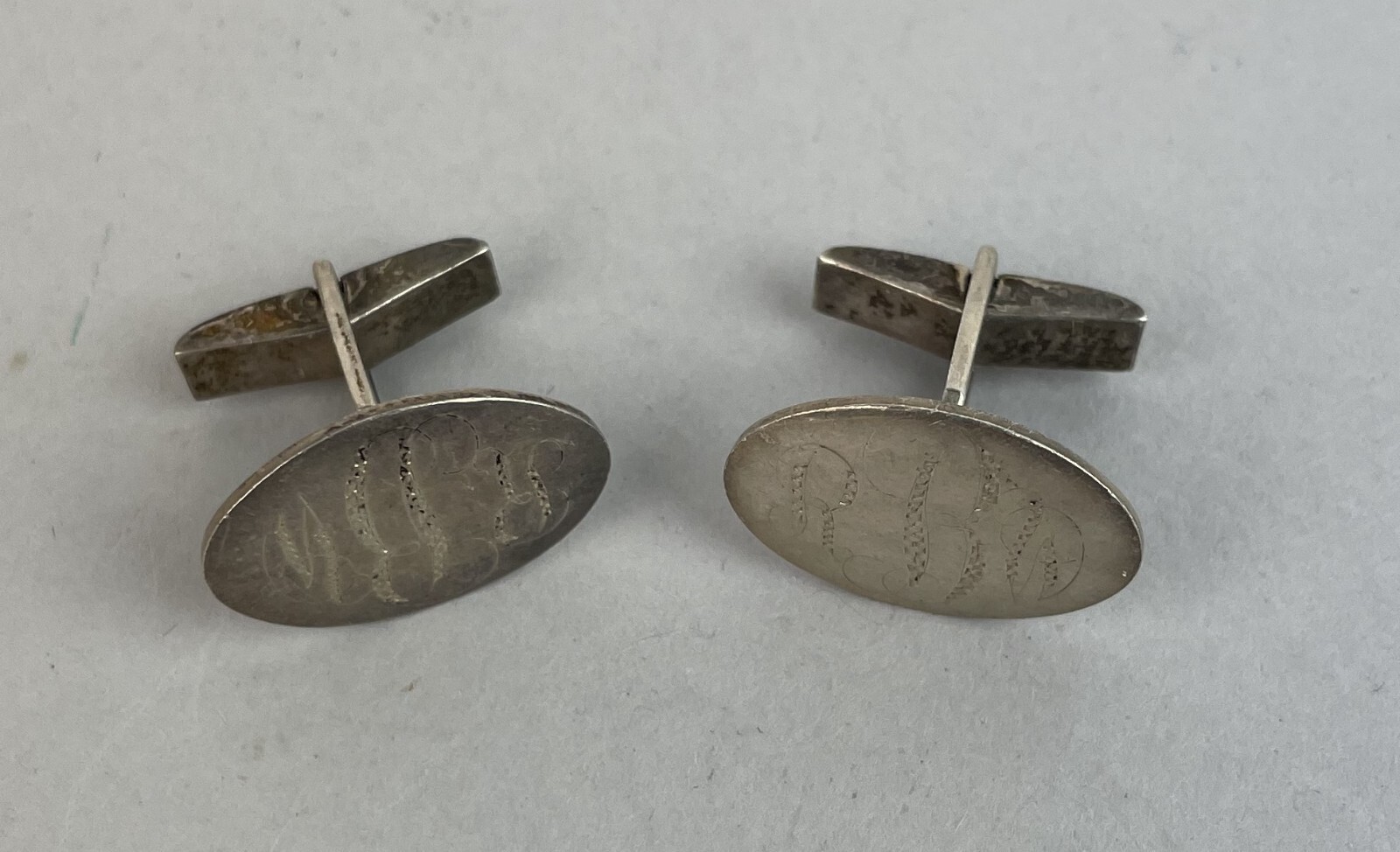 Vintage Set Of 3 Gold Plate metal AND STERLING SILVER cufflinks MIXED LOT, m4