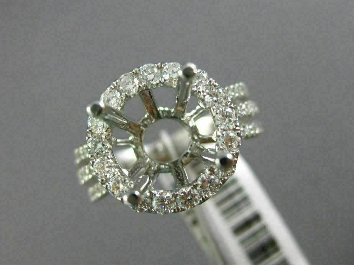 ESTATE LARGE 1.52CT DIAMOND 14KT WHITE GOLD 3D HALO SEMI MOUNT ENGAGEMENT RING