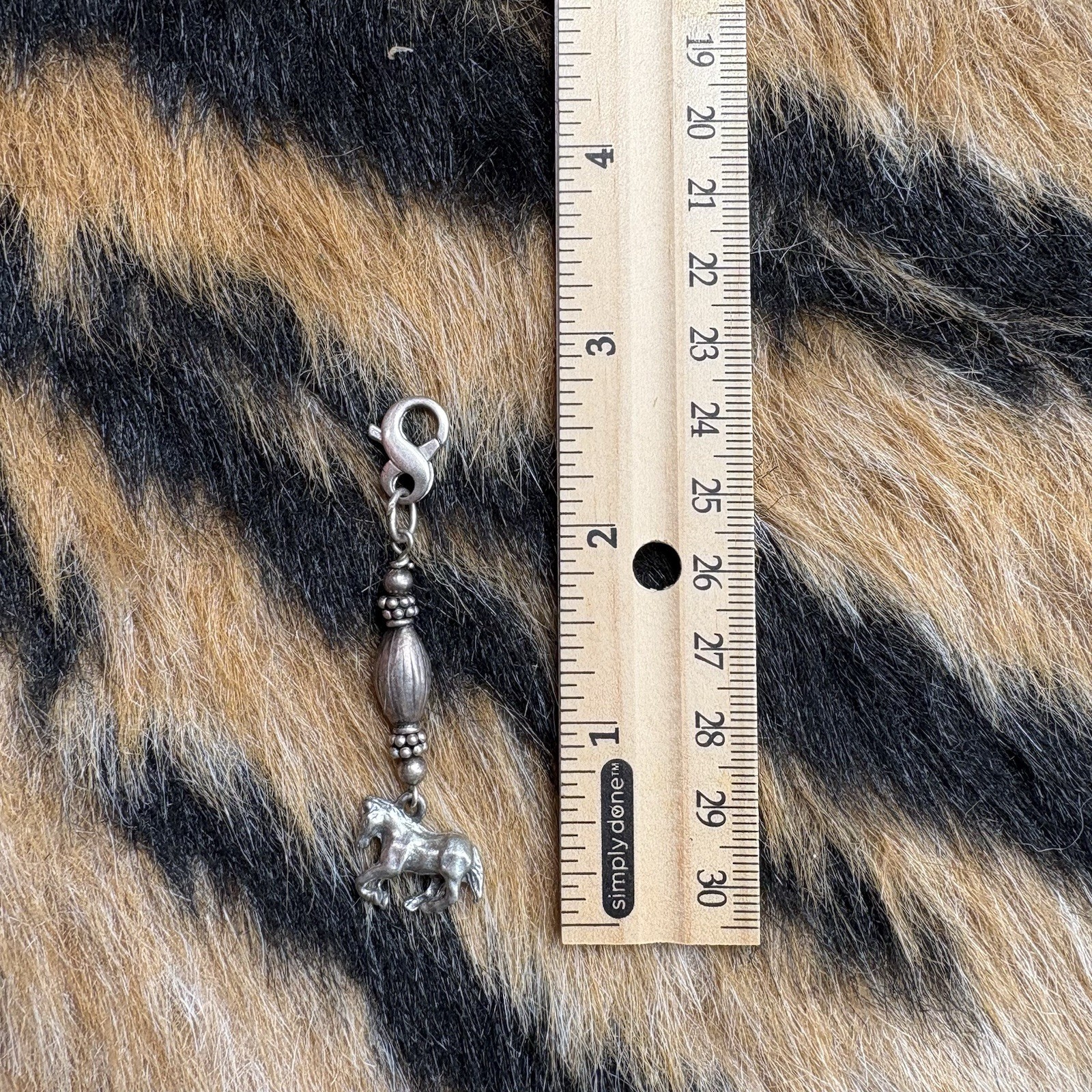 Vintage Horse Charm Silver Tone Metal Running Horse Charm Keychain