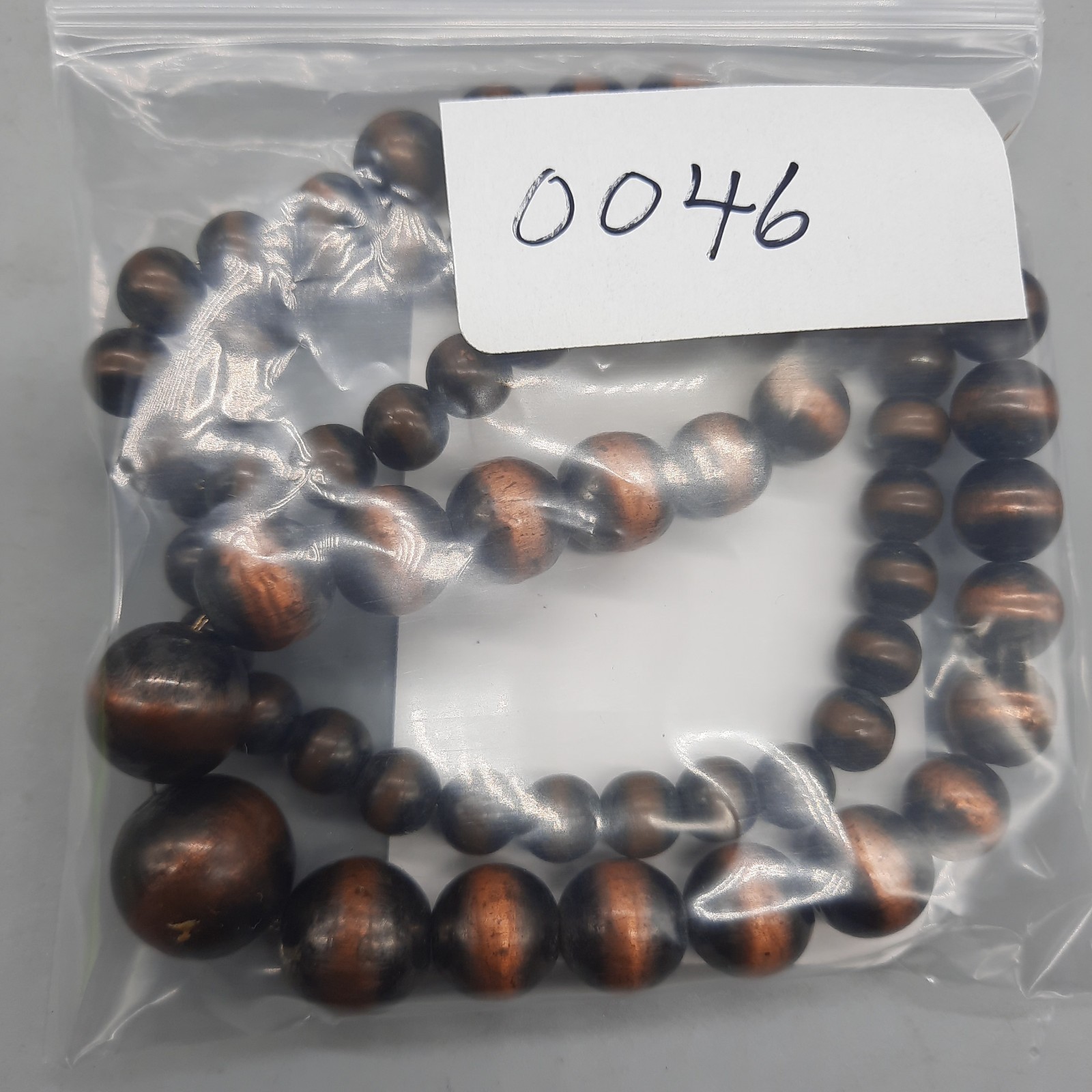 Vintage Copper Tone Bead Necklace 25 Inch