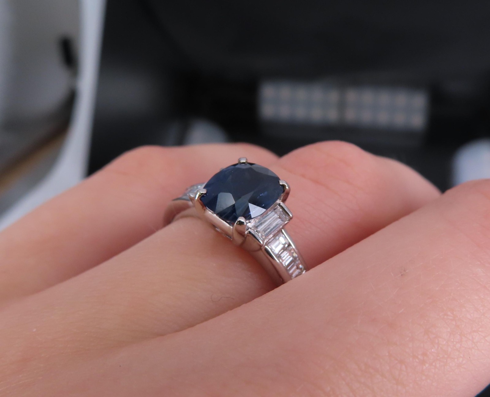 1.89ct GIA Burma No Heat Blue Sapphire & 0.54ct Diamond Platinum Ring Size 7.5