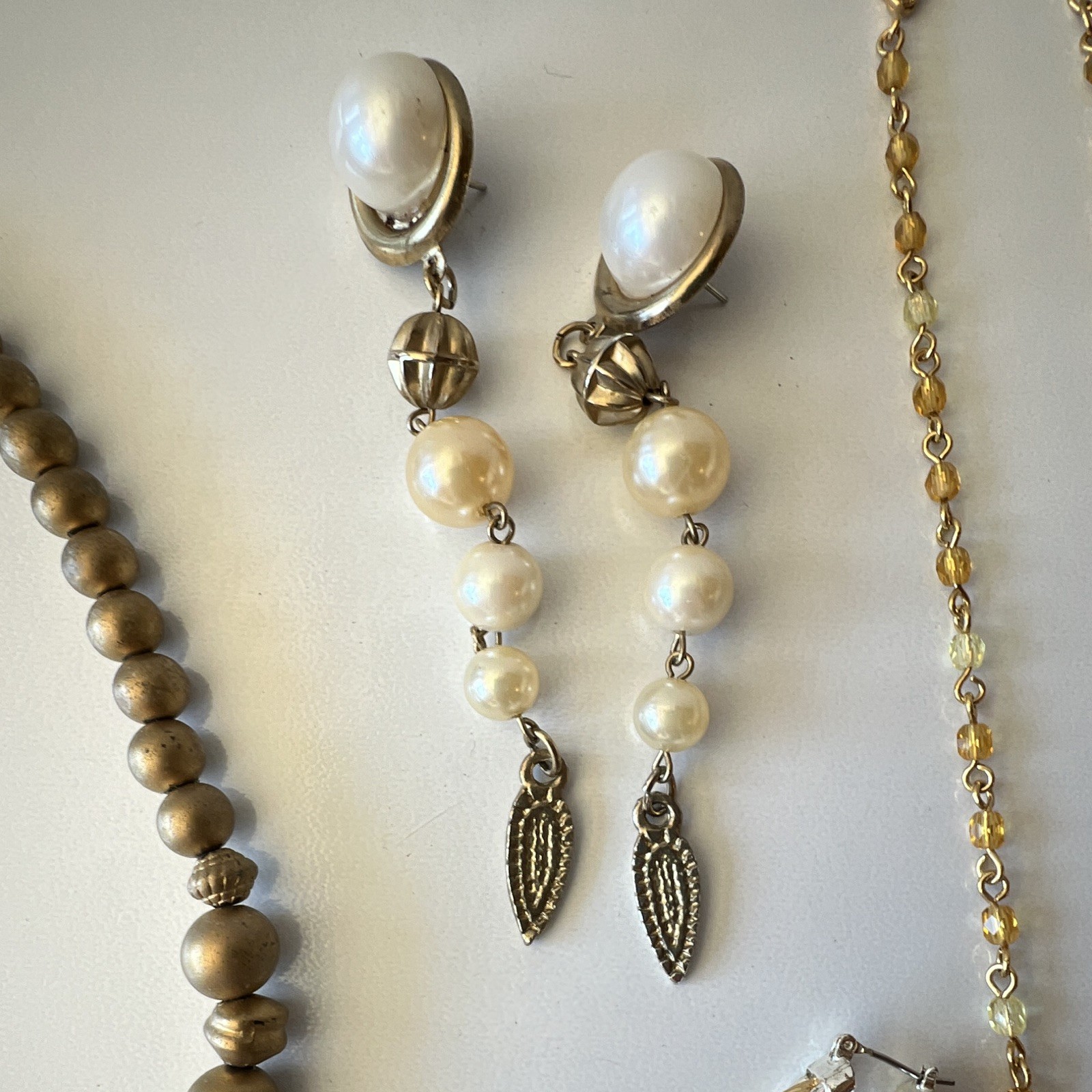 VTG and Modern 16 Piece Costume Jewelry Lot Variety Materials