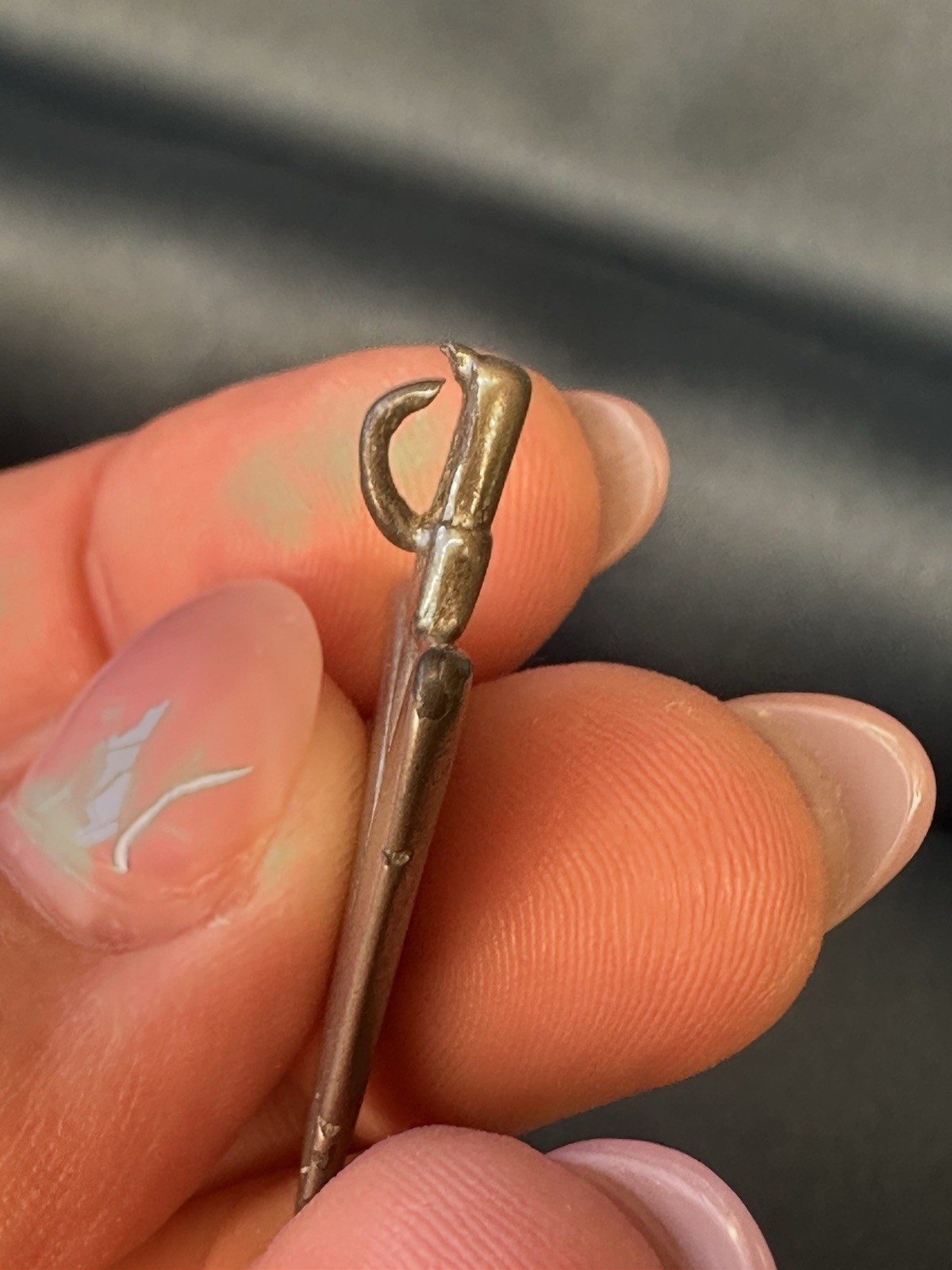 Vintage Arrowhead Amulet Pendant Unstamped Silver Plated with Turquoise Inlay
