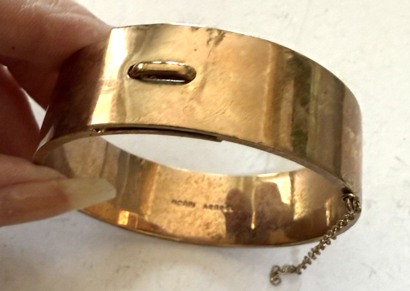 Vintage HENRI BENDEL Chunky Rose Gold Plated Bangle Bracelet