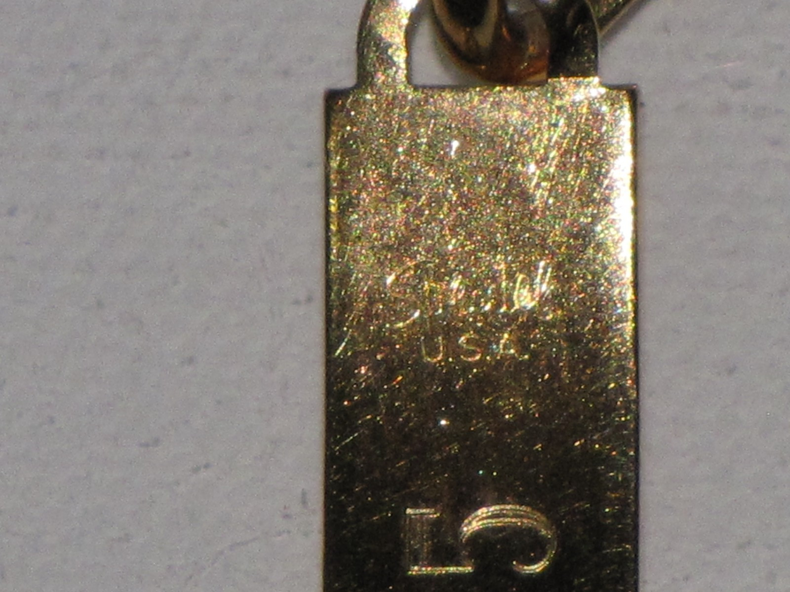 Vintage Speidel USA Personalized ID Bracelet Gold Tone Diamond Accent Mens