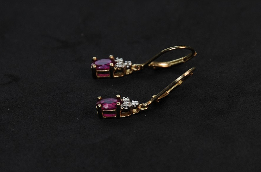 Ross Simons Sterling Silver Ruby Tested Earrings