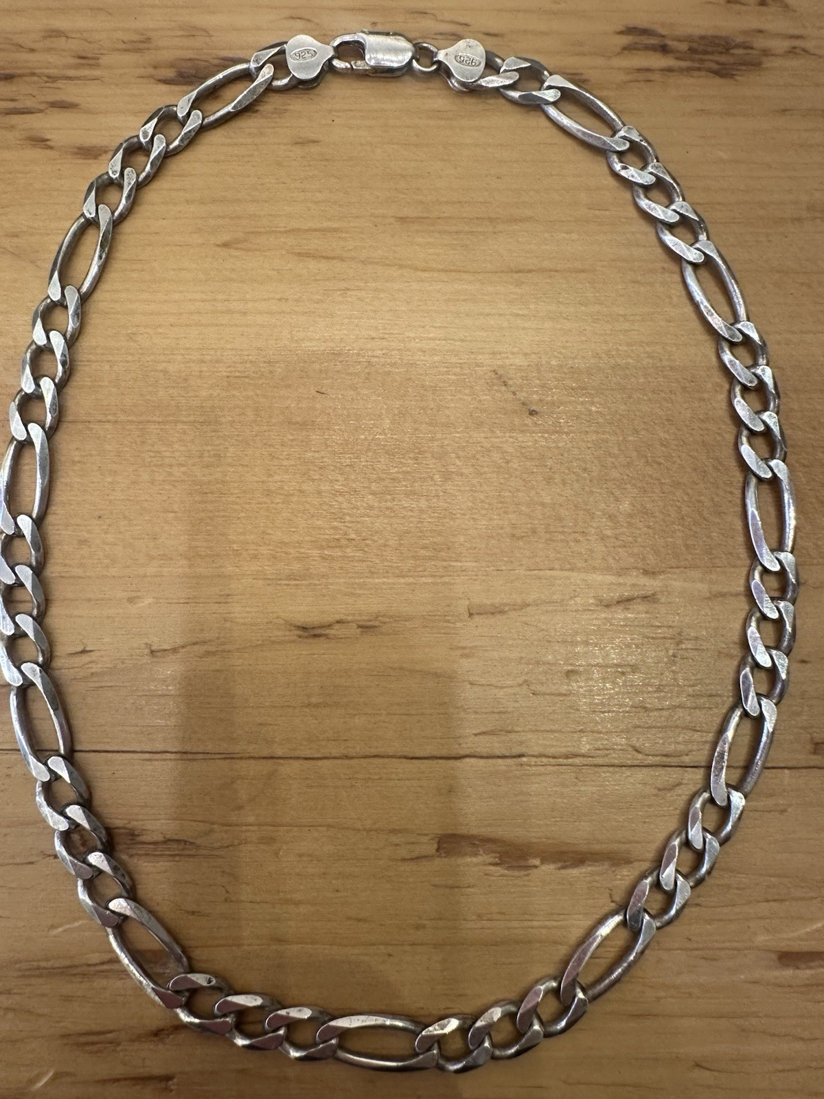 Vintage Sterling Silver 925 solid Italy Figaro Chain 18inch 36g