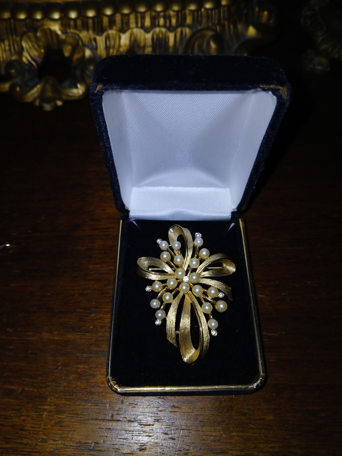 Vintage Crown Trifari Flower And Cross Brooch