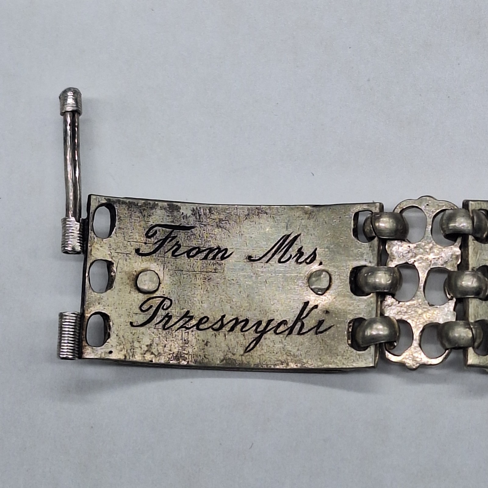 1942 WWII Operation Torch Casablanca Morocco Riveted Mixed Metal Gold Bracelet