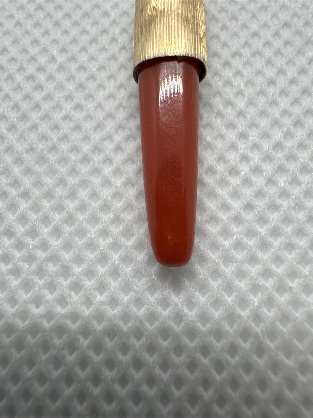 Victorian 14k Yellow Gold Red Coral Horn Charm Pendant 2g Vintage, Antique, Rare
