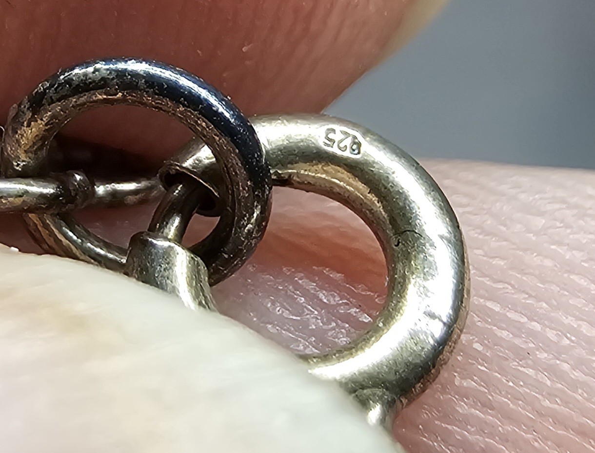 Vintage Sterling Silver Heart Station Bracelet 925 Double Link Twisted Bar Chain
