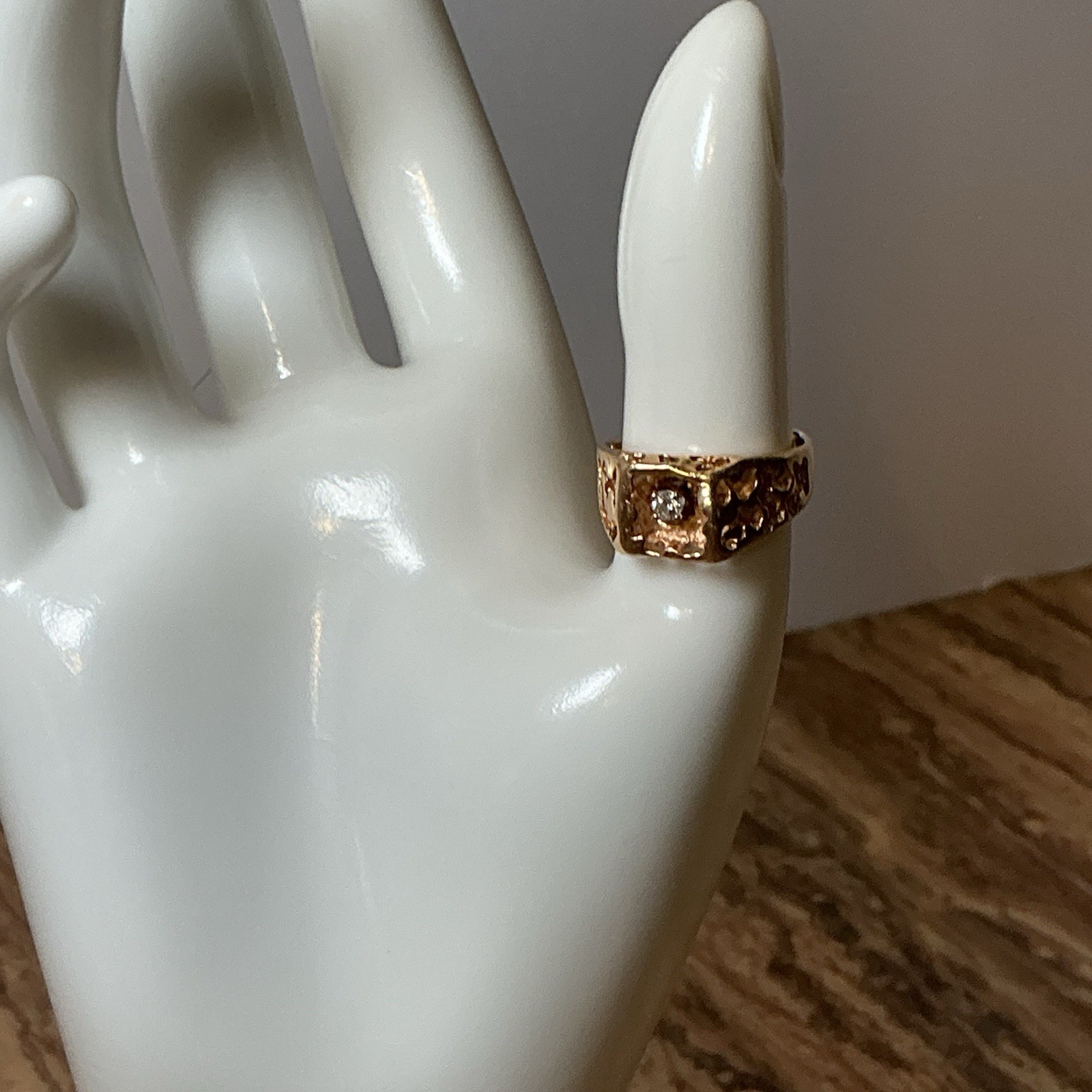 Men’s Vintage 14K Yellow Gold Diamond Solitaire Ring 0.35 CT 5.1g Size 8 RPD