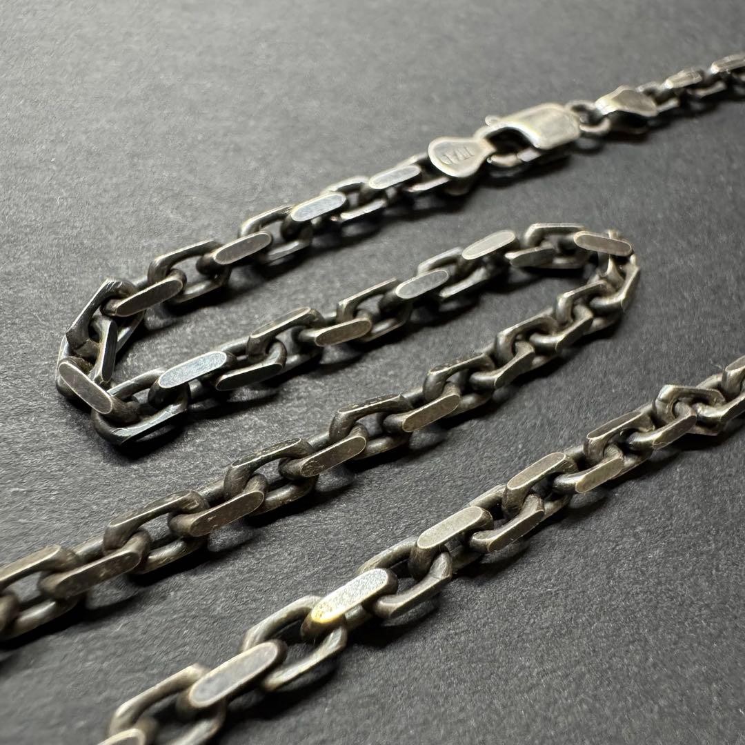 Silver 45cm Thick Square Chain Necklace 14g