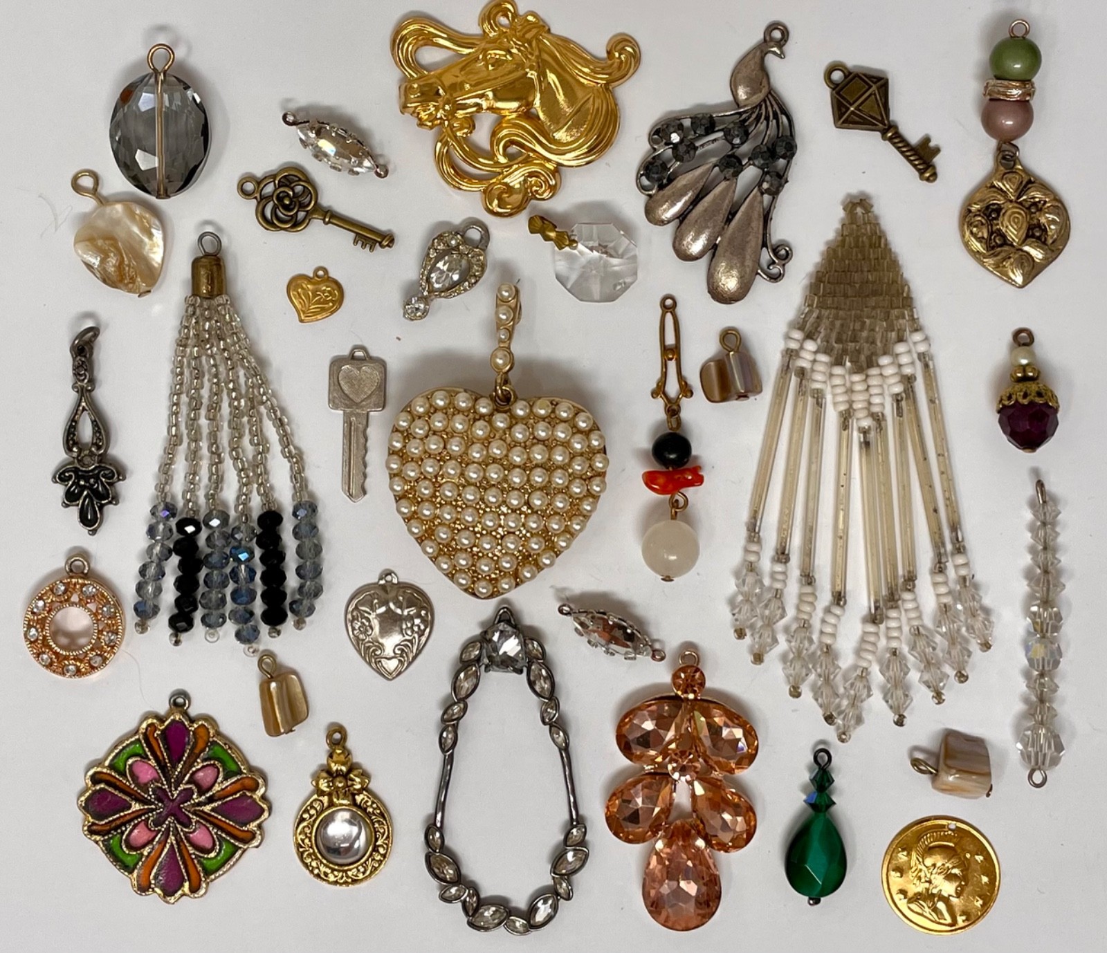 Lot Vtg & Modern Victorian Art Deco Style Pendants Findings Jewelry Craft A2