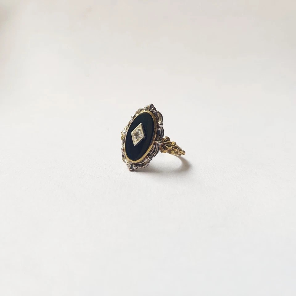 Art Deco Style Victorian handmade Black onyx Wedding Anniversary 925 Silver Ring