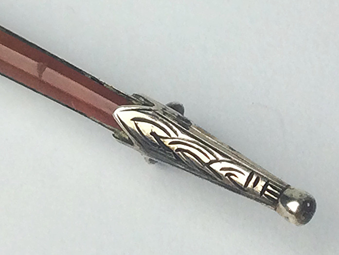 Antique Victorian Scottish agate , bloodstone & Sterling Silver sword brooch