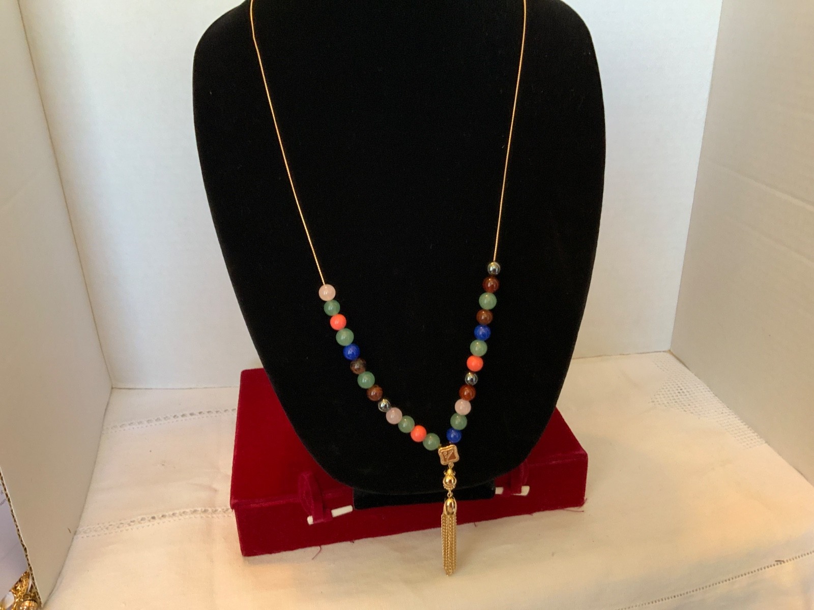 RARE VTG CAMROSE KROSS JBK Jacqueline Kennedy Greek Worry Bead Necklace NIB