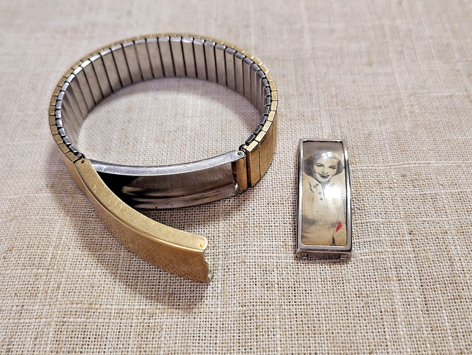 VTG Speidel 10kt Gold Filled Locket ID Expansion Bracelet Engraved Billy Ward