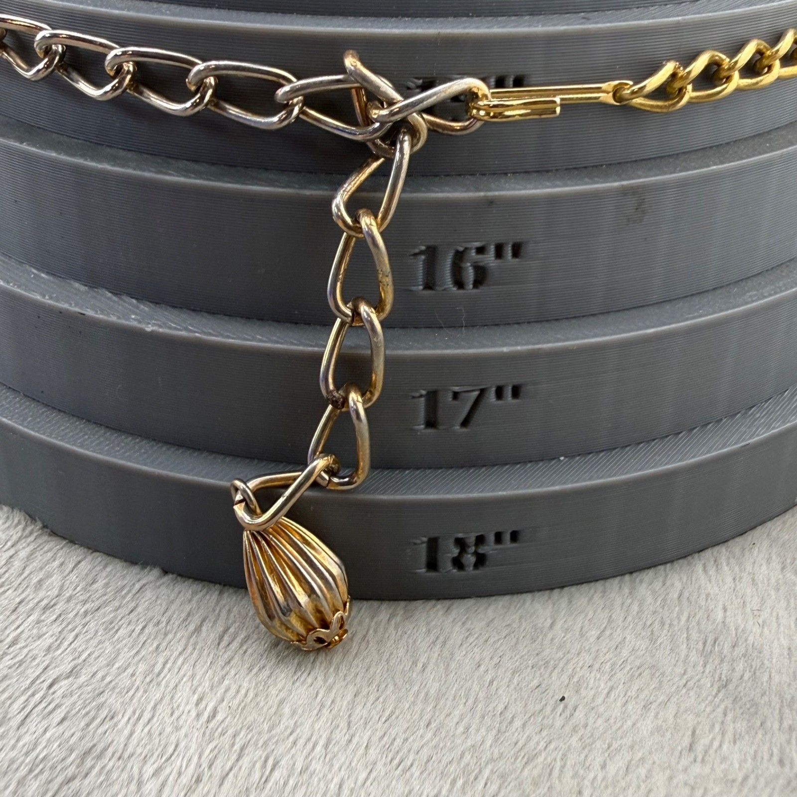 Vintage Necklace Gold Tone Choker Adjustable 16”