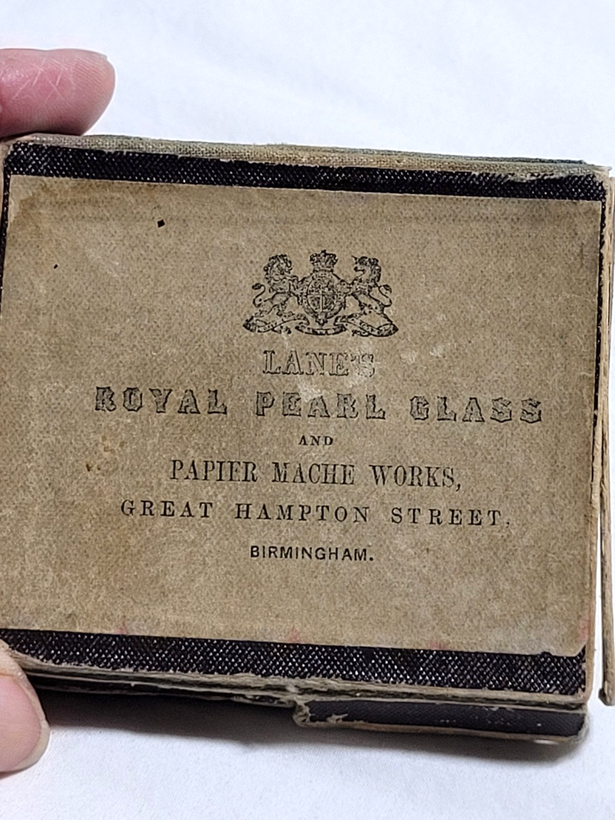 Antique Lane’s Royal Pearl Glass Landscape Brooch Gifted May 1881 Original Box
