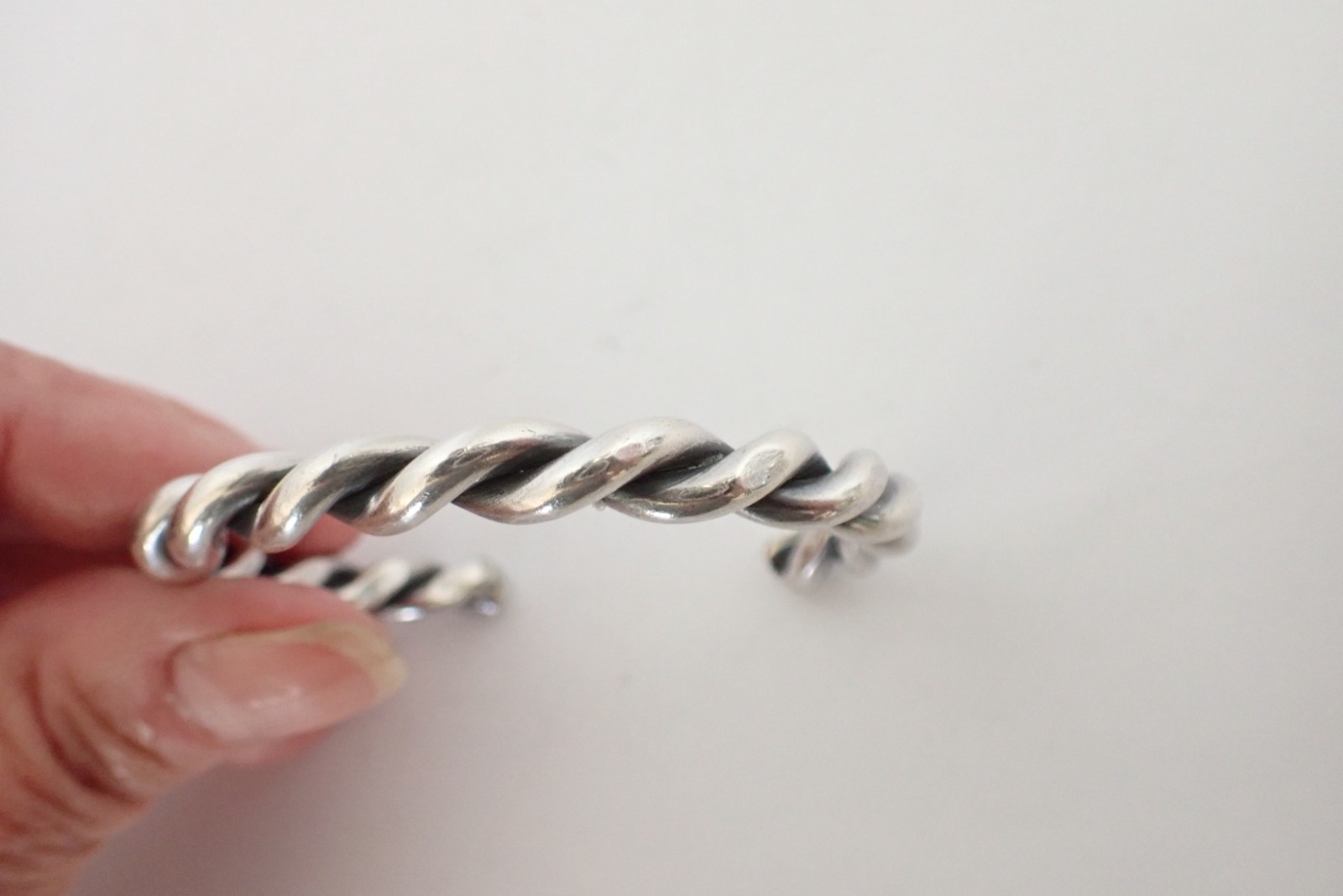 Vintage Sterling Silver Braided Twisted Cuff Bracelet 35 Grams