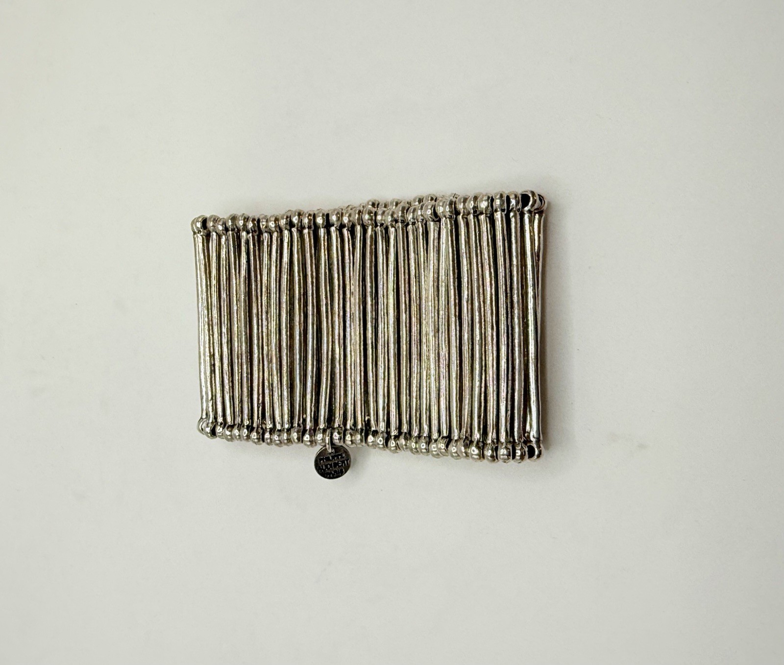PHILIPPE AUDIBERT PARIS VINTAGE SILVER TONE BAR CUFF STRETCH BRACELET 7.5 in