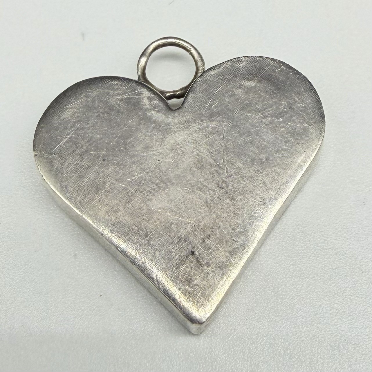 Vintage 925 Sterling Silver Smooth Puffy Heart 25.5mm Pendant 5.3g