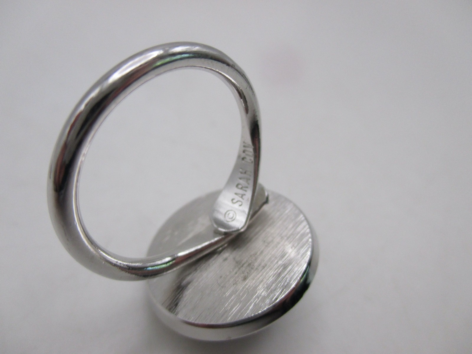 Vintage 1971 Sarah Coventry Liquid Lights Blue Rivoli Ring Adjustable