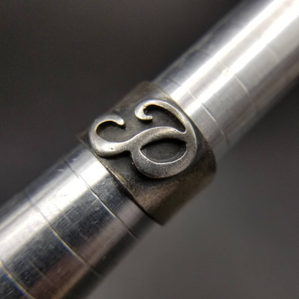 W.J.BRICE Initial Letter P Monogram 925 Silver Vintage Ring Silver Ring Wide
