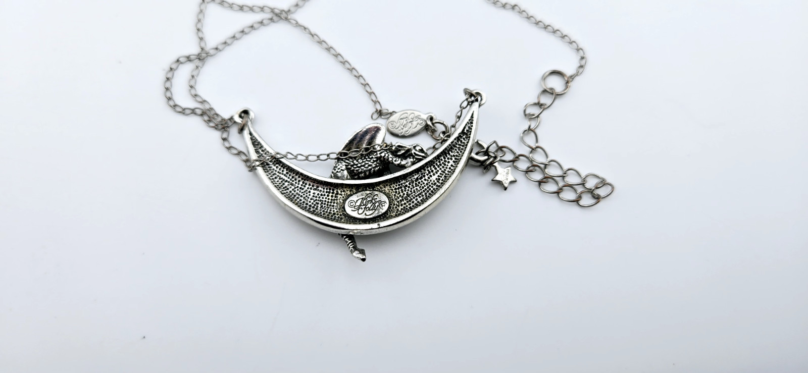 Kirks Folly 17.5in ST Aurora Borealis Rhinestone Dragon Moon Necklace #34