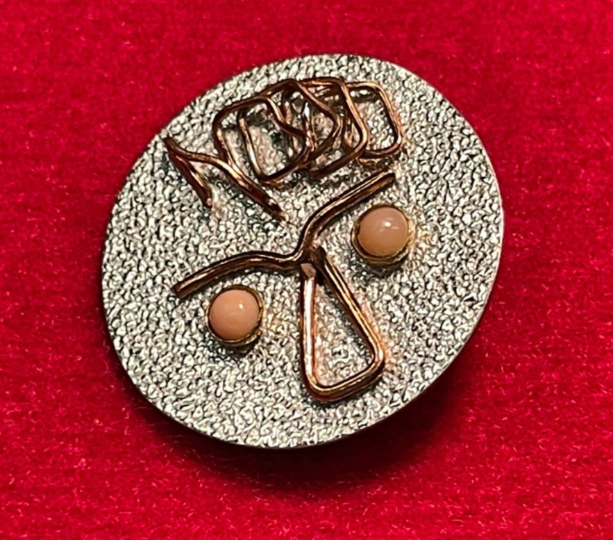 Lot of 2 Vintage Mid-Century Modernist Artisan Brooches – Includes “NERD”