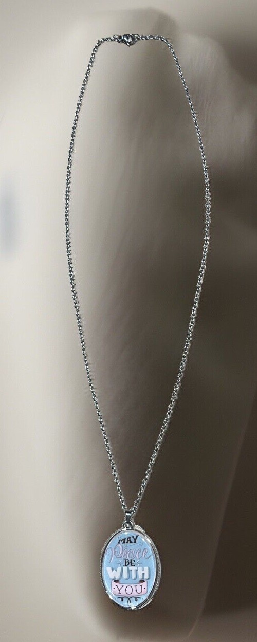 May Peace Be With You Pendant And Necklace – Silver Tone
