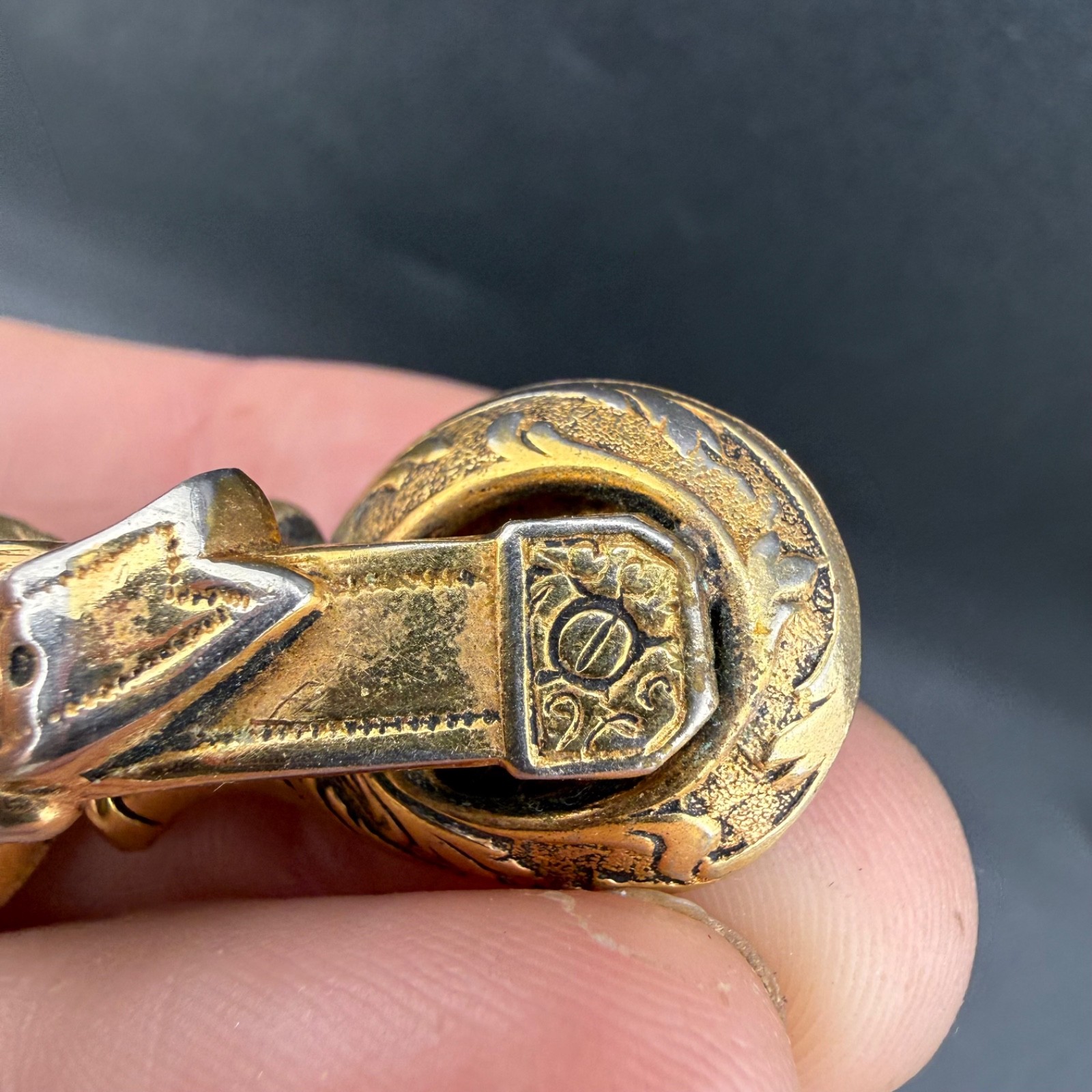 Vintage Gold Filled Brooch Victorian Revival Buckle