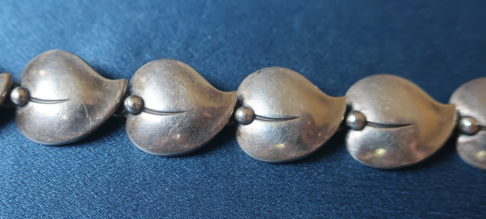 Modernist Sterling Silver Leaf Link Toggle Bracelet N.E. FROM Denmark Niels Erik