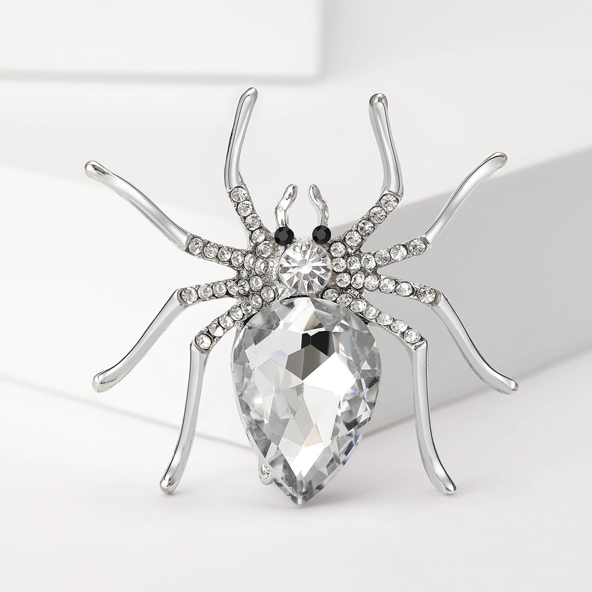 Rhinestone Spider Brooch Alloy Trendy Versatile Unisex Clothing Lapel Accessory