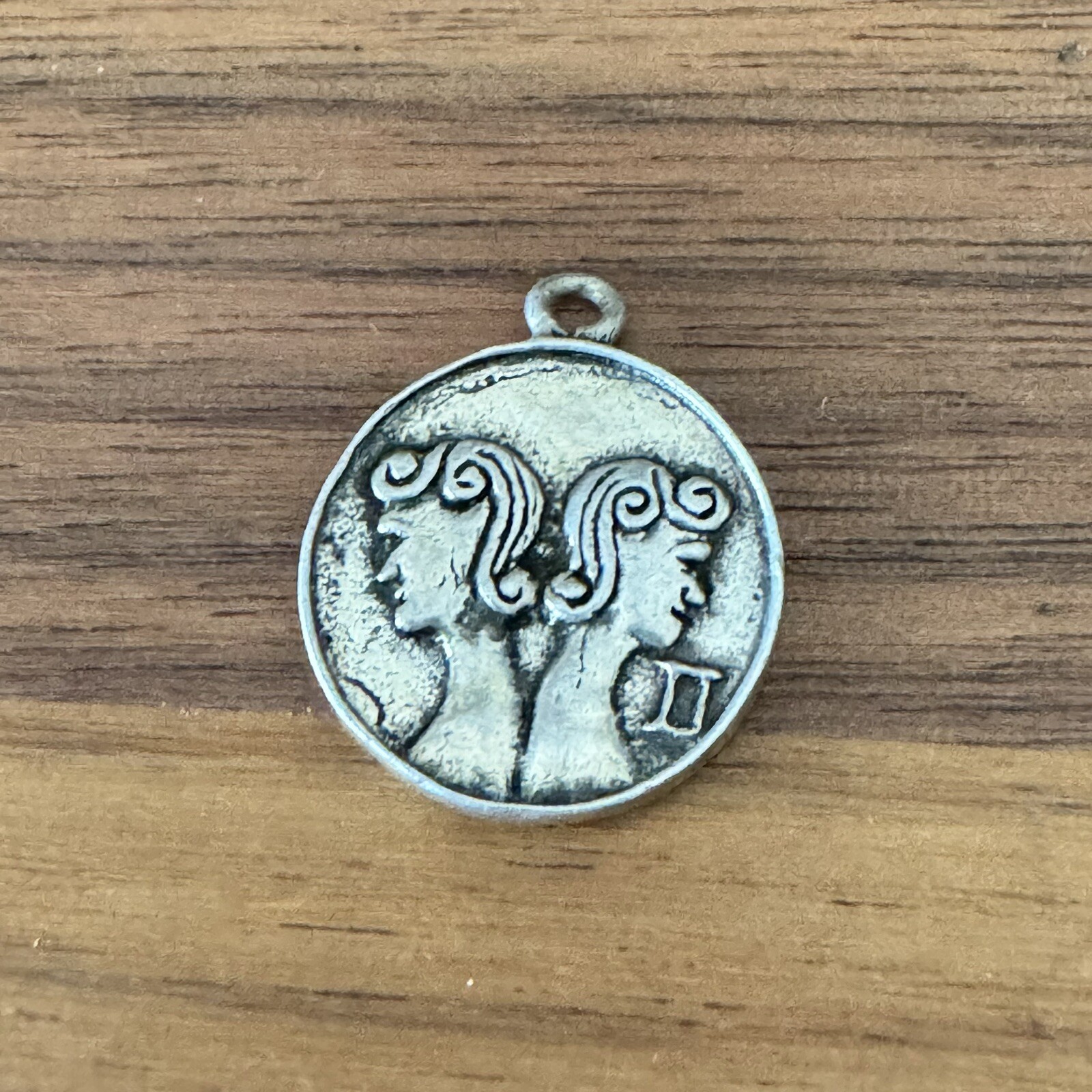 Sterling Silver Gemini Charm Pendant May 21 June 20