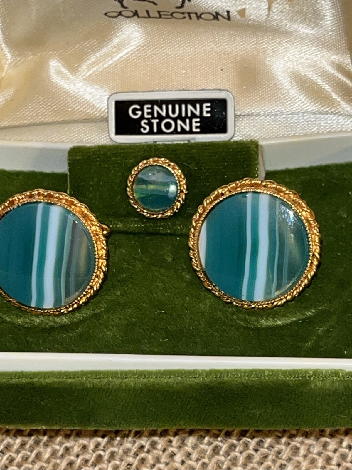 HADLEY Andrea Bouchard Collection Cufflinks & Tie Tack Set VINTAGE