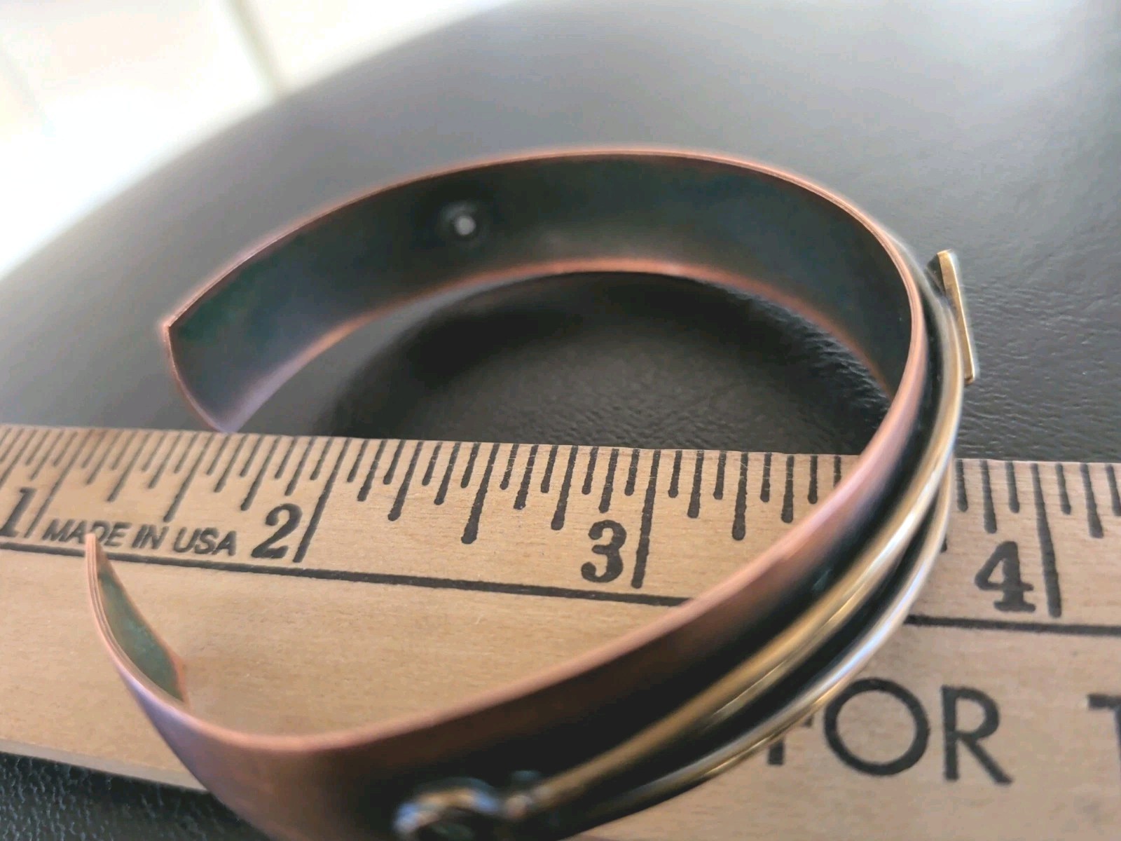 2 Vintage Genuine Copper Cuff Bracelet Different Styles, Braided, Marked, Stylis