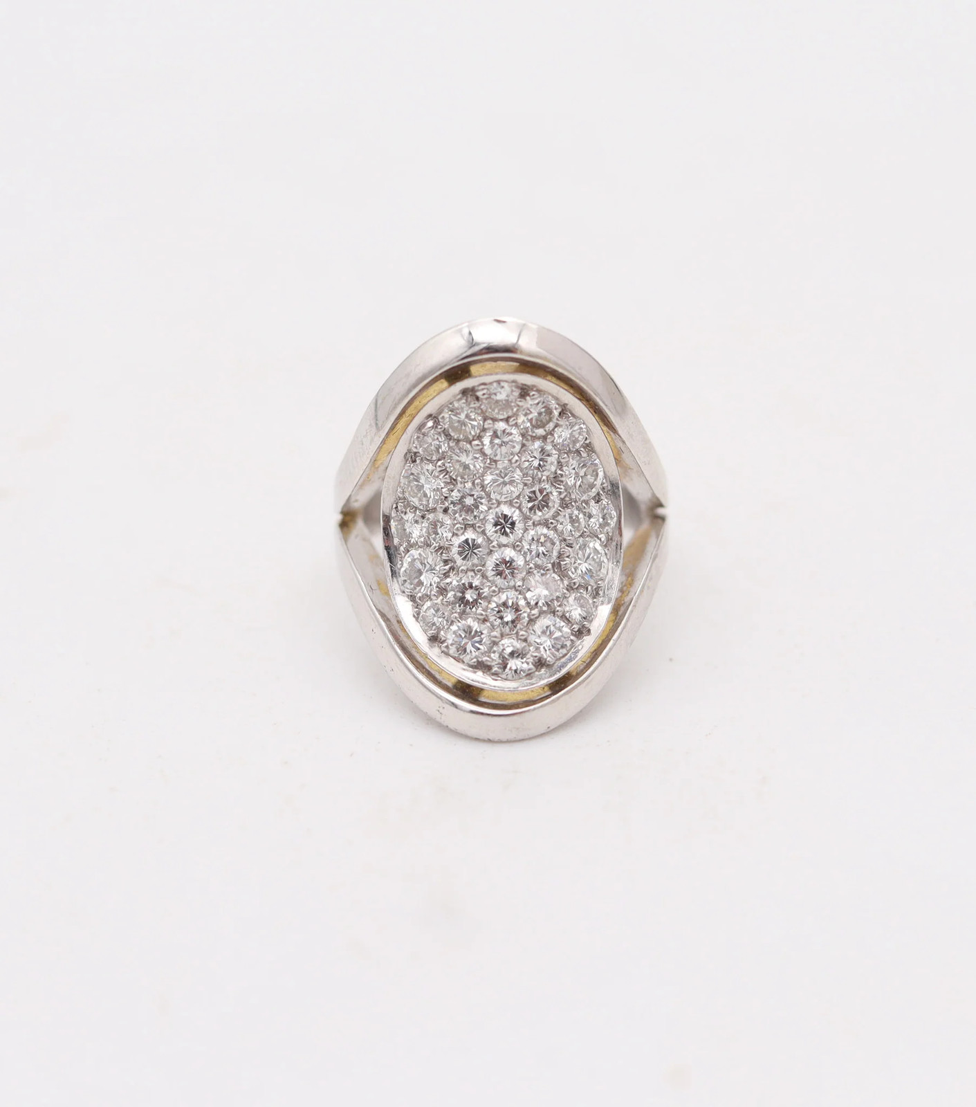 KURT WAYNE Cocktail Ring In 18Kt White Gold With 2.14 Cwt. In VVS Diamonds
