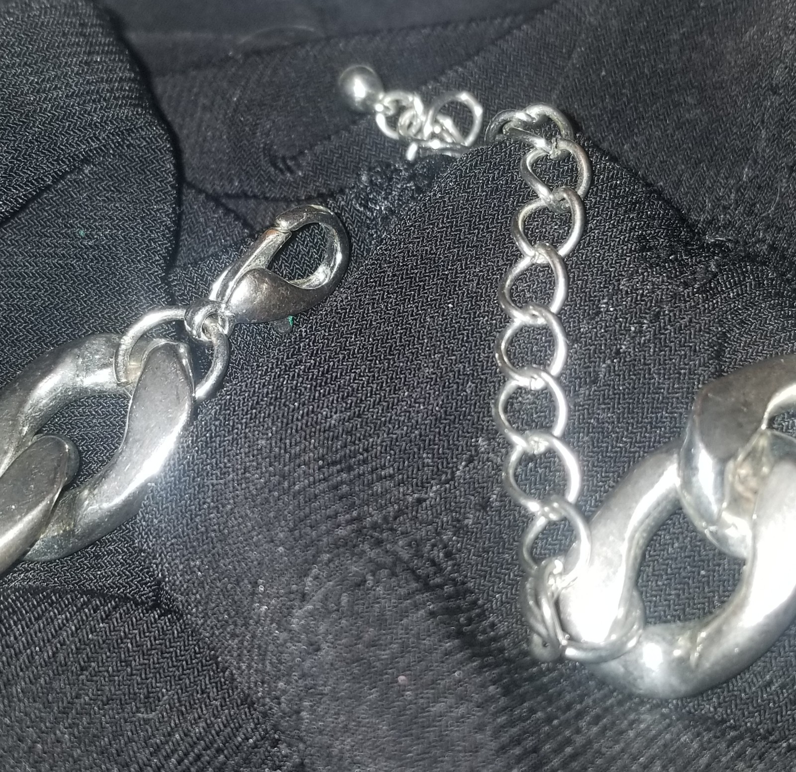 Heavy Silver Chain Necklace,”Lucia Of New York”, Bow Tie Choker, 18″ Adjustable