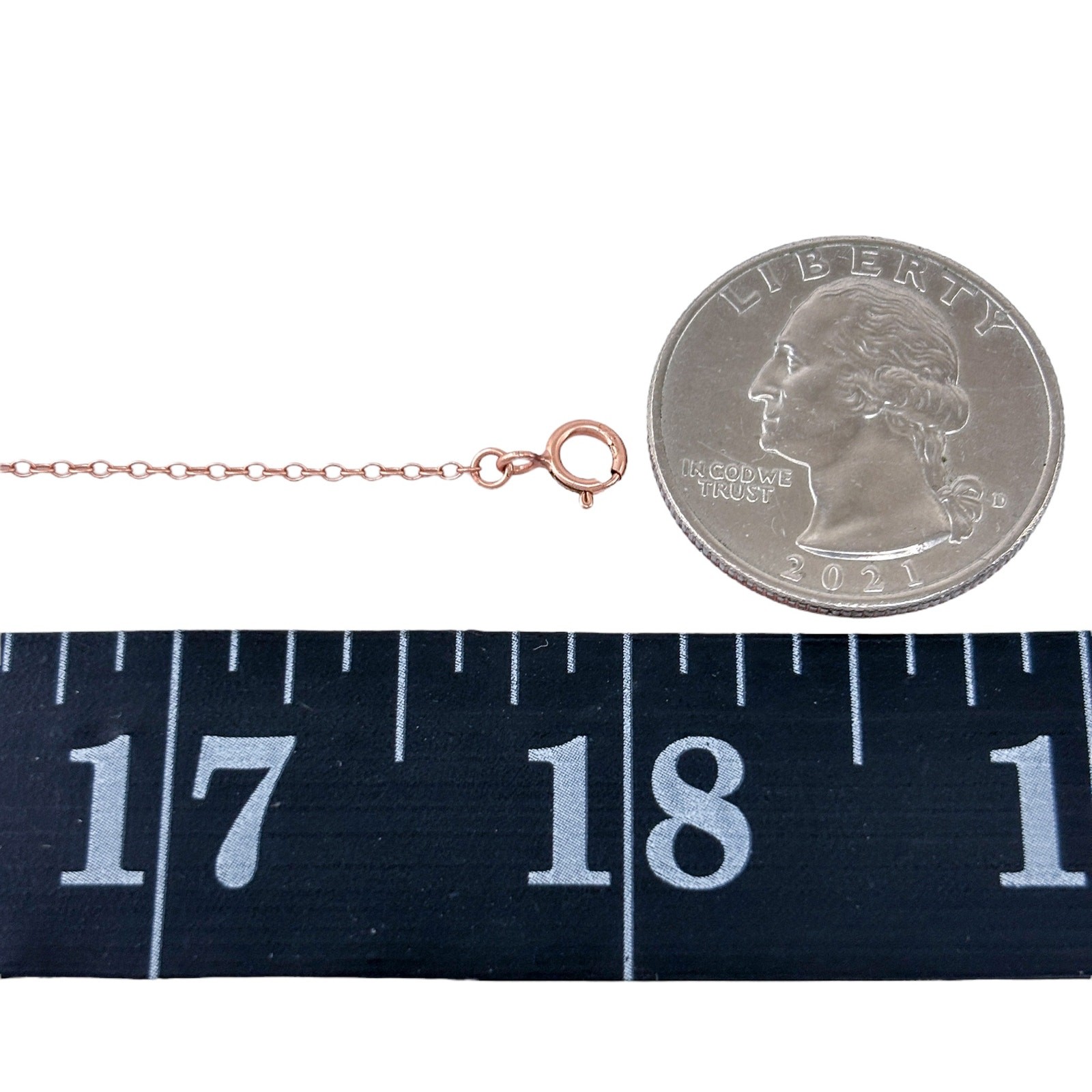 Cubic Zirconia Rose Gold-Plate “M” Dog Tag Necklace | 18″