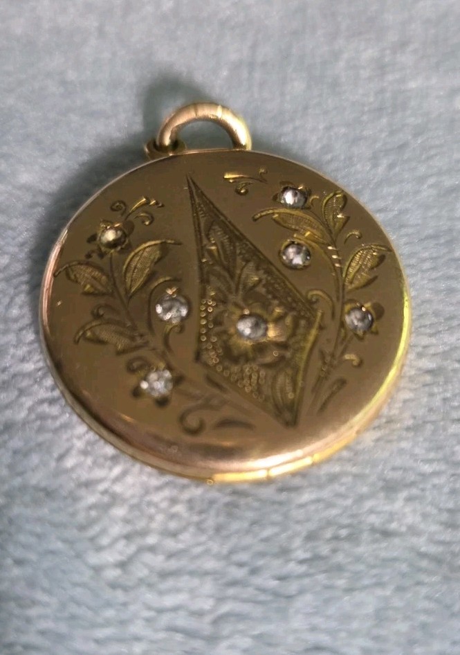 Victorian Rose Gold Filled Paste Locket
