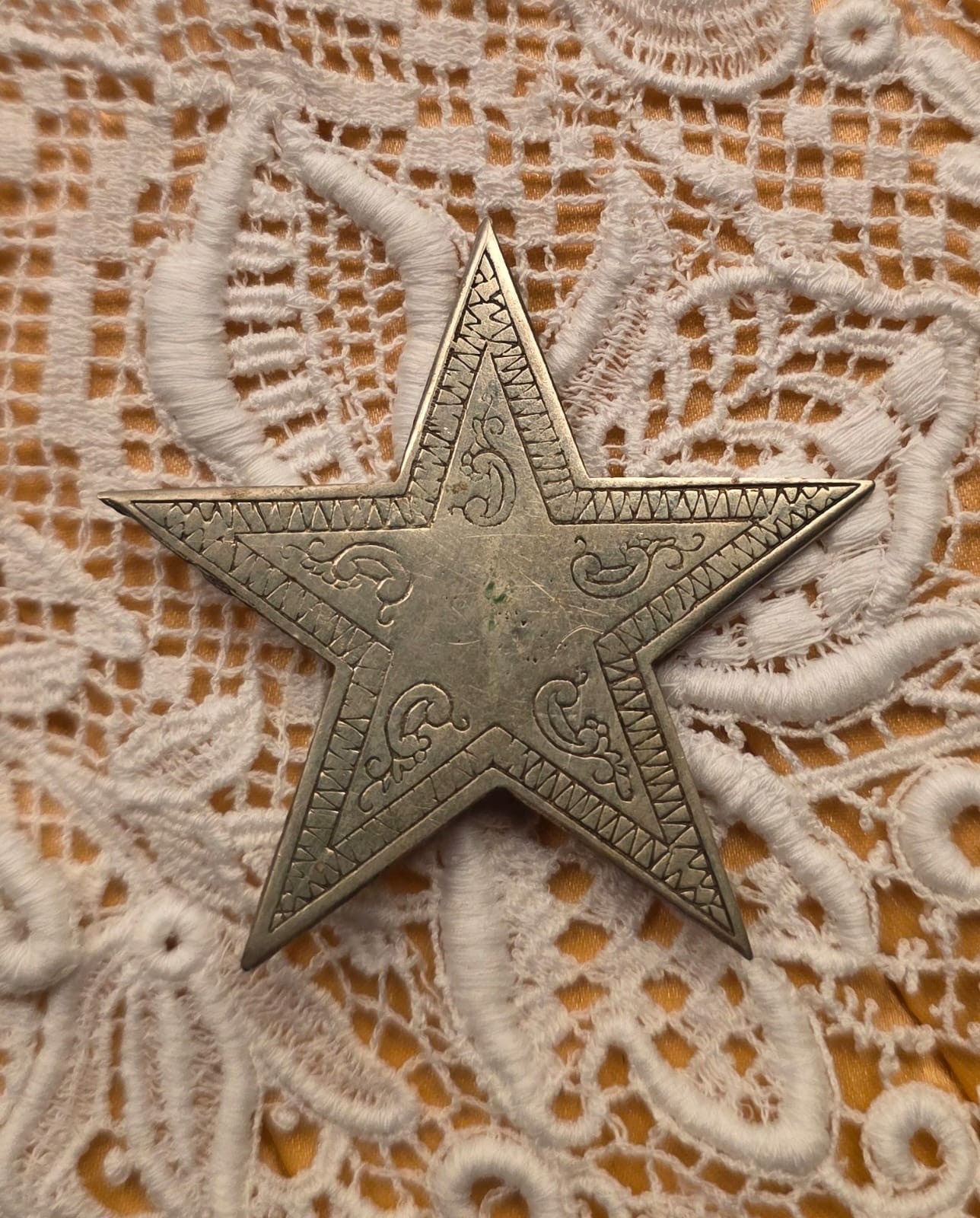 VICTORIAN 19TH C NICKEL SASH CHARM LOT STAR HEART SNAKE + JACOB’S LADDER